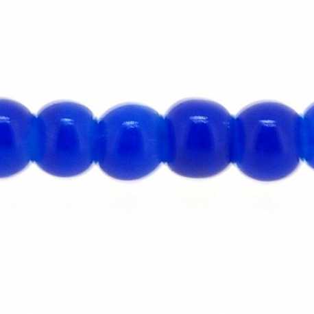 Glaskraal, rond, blauw, 5 mm (streng)