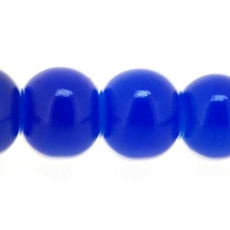 Glaskraal, rond, blauw, 6 mm (streng)