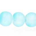 Glaskraal, rond, lichtblauw, mat, 6 mm (streng)