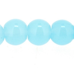 Glaskraal, rond, lichtblauw, 6 mm (streng)