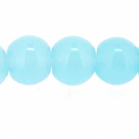 Glaskraal, rond, lichtblauw, 6 mm (streng)