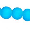 Glaskraal, rond, blauw, mat, 6 mm (streng)