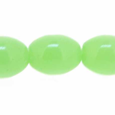 Glaskraal, ovaal, groen, 8 x 6 mm (streng)