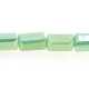 Glaskraal, rechthoek met facetten, groen, AB, 8 x 5 mm (20 stuks)