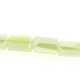 Glaskraal, rechthoek met facetten, lichtgroen, AB, 8 x 5 mm (20 stuks)