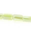 Glaskraal, rechthoek met facetten, lichtgroen, AB, 8 x 5 mm (20 stuks)