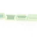Glaskraal, rechthoek met facetten, mintgroen, AB, 8 x 5 mm (20 stuks)