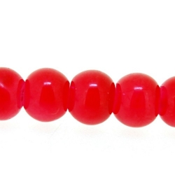 Glaskraal, rond, rood, 6 mm (streng)
