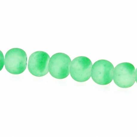 Glaskraal, rond, groen, mat, 4 mm (streng)