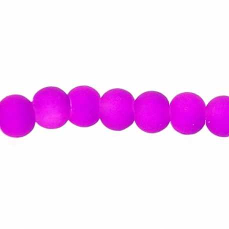 Glaskraal, rond, paars, mat, 4 mm (streng)