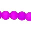 Glaskraal, rond, paars, mat, 6 mm (streng)