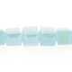 Glaskraal, blokje met facetten, lichtblauw AB, 6 mm (20 stuks)