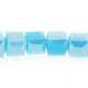Glaskraal, blokje met facetten, lichtblauw AB, 6 mm (20 stuks)