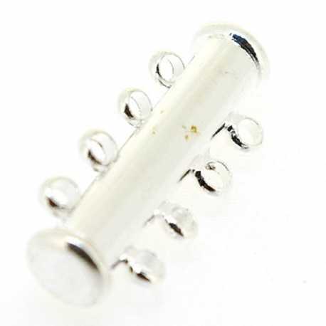 Metaal, schuifslotje, 4 oogjes, zilver, 26 mm (3 st.)