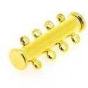 Metaal, schuifslotje, 4 oogjes, goud, 26 mm (3 st.)