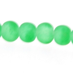 Glaskraal, rond, groen, mat, 4 mm (streng)