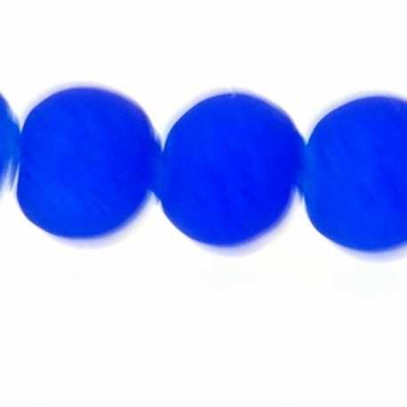 Glaskraal, rond, kobaltblauw, 8 mm (streng)