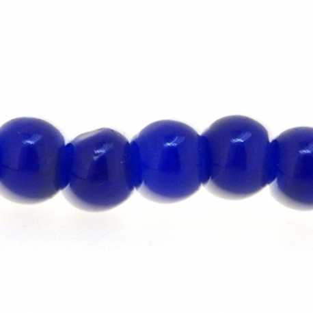 Glaskraal, rond, blauw, 4 mm (streng)