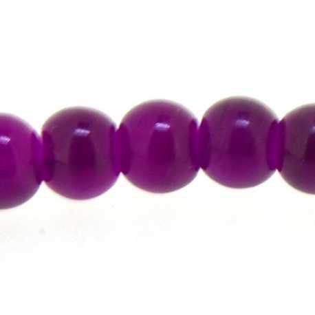 Glaskraal, rond, paars, 4 mm (streng)