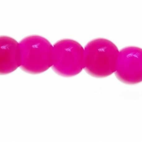 Glaskraal, rond, fuchsia, 4 mm (streng)