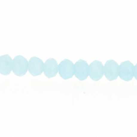 Glaskraal, donut met facetten, lichtblauw, 2 x 3 mm (streng)