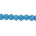 Glaskraal, donut met facetten, blauw, 3 x 4 mm (streng)