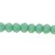Glaskraal, donut met facetten, groen, 3 x 4 mm (streng)