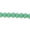 Glaskraal, donut met facetten, groen, 3 x 4 mm (streng)