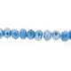 Glaskraal, donut met facetten, blauw, AB, 2 x 3 mm (streng)