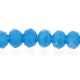Glaskraal, donut met facetten, blauw, 5 x 6 mm (streng)