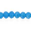 Glaskraal, donut met facetten, blauw, 5 x 6 mm (streng)