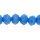Glaskraal, donut met facetten, blauw, 5 x 6 mm (streng)