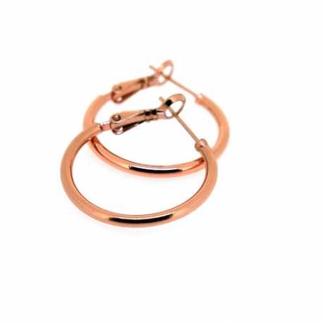 DQ Metaal, oorbellen, creolen, roségoud plated, 26 mm (1 paar)