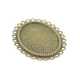 Metaal, tussenstuk cabochon/plaksteen, ovaal, antique goud, 34 x 28 mm (3 st.)