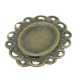 Metaal, tussenstuk cabochon/plaksteen, ovaal, antique goud, 31 x 24 mm (3 st.)