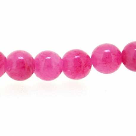 Gekleurd steen kraal, rond,  roze, 5 mm (streng)