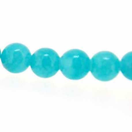 Gekleurd steen kraal, rond,  turquoise, 5 mm (streng)