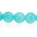 Gekleurd steen kraal, rond,  turquoise, 6 mm (streng)