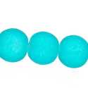 Glaskraal, rond, turquoise, mat, 6 mm (streng)