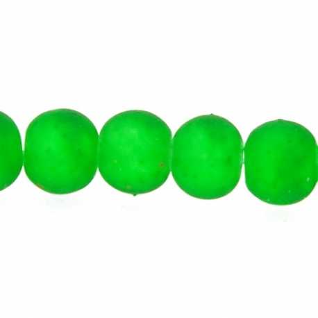 Glaskraal, rond, groen, mat, 8 mm (streng)
