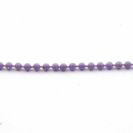 Ballchain met slotje, lila, 3 mm (69 cm.)