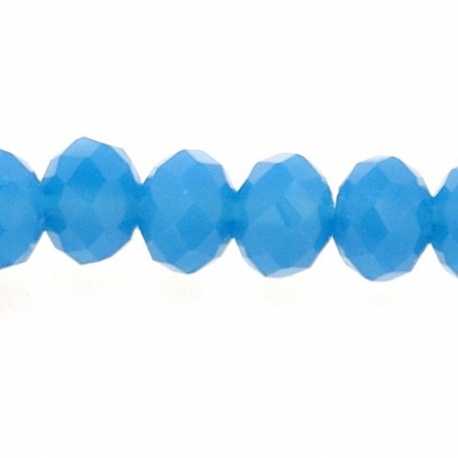 Facetkraal, donut, blauw, 4 x 6 mm (streng)