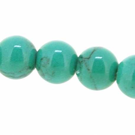 Gekleurd Halfedelsteen kraal, rond, zeegroen, 6 mm (streng)