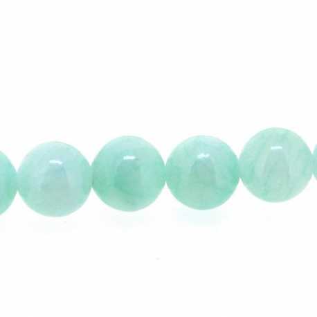 Gekleurd steen kraal, rond, lichtgroen, 8 mm (streng)