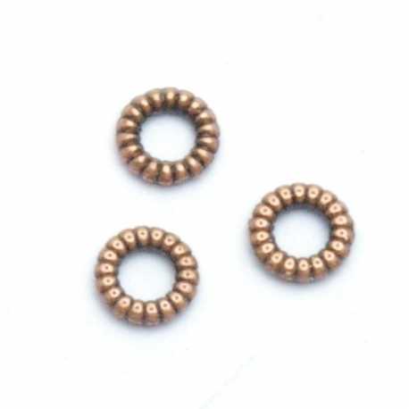 Metallook, spacer, roségoud, rond, 1 x 4 mm (15 gram)