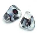 Glaskraal, brok, transparant/zwart, 18 x 10 mm (5 st.)