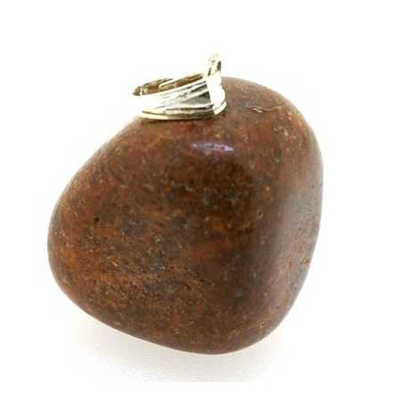 Halfedelsteen hanger roestbruin blokje ca. 20 mm (1 st)