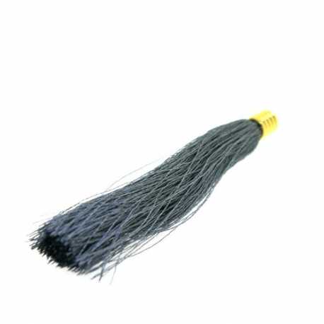 Kwastje met goudkleurig kapje, grijs, 65 mm (1 st.)