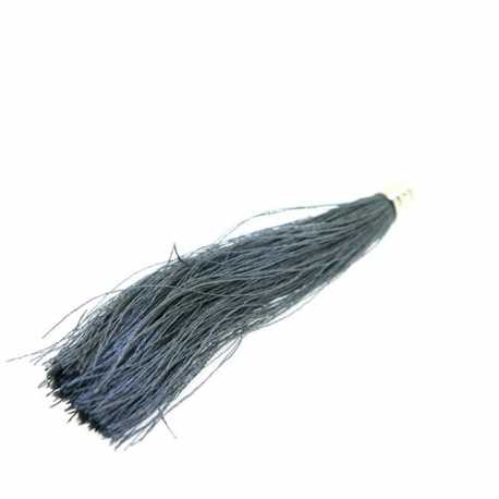 Kwastje met zilverkleurig kapje, grijs, 65 mm (1 st.)