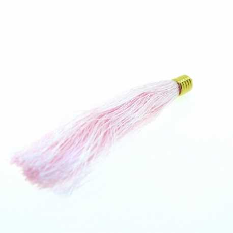 Kwastje met goudkleurig kapje, lichtroze, 65 mm (1 st.)